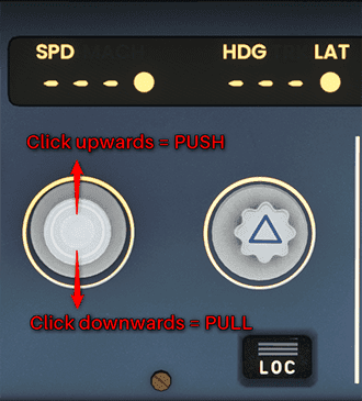 Pulling a knob in MSFS